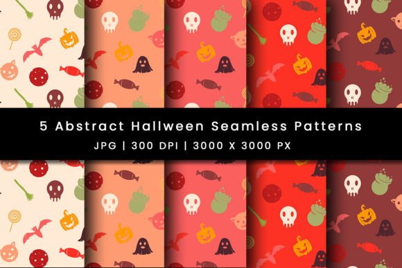 Abstract Colorful Halloween Patterns