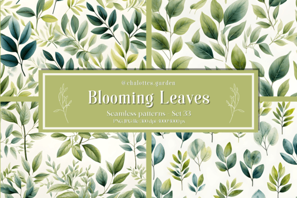 Blooming Leaves Seamless Patterns - 33