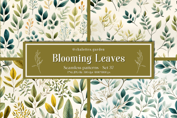 Blooming Leaves Seamless Patterns - 37