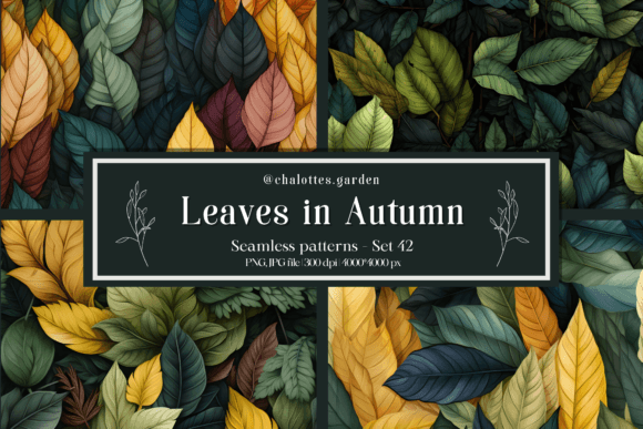 Blooming Leaves Seamless Patterns - 42