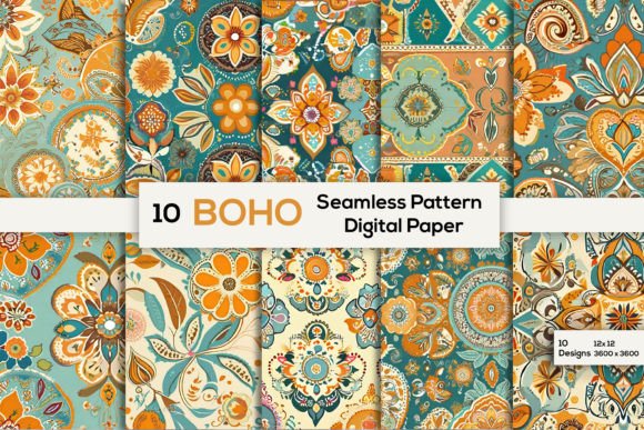 Boho Seamless Patterns - Vintage Summer