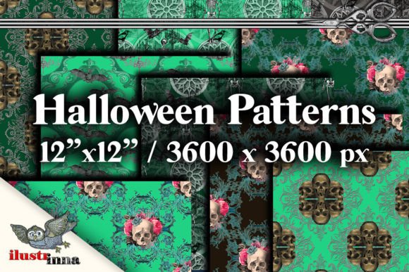 Bright Green Brown Halloween Patterns: A Creative Resource for Seasonal Projects