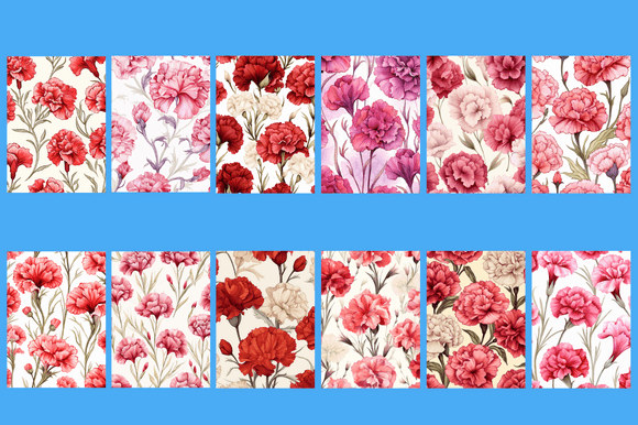 Carnations Patterns: A Versatile Digital Resource for Creative Projects