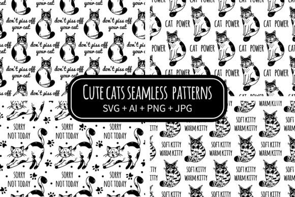 Cute Cats Seamless Vector Patterns for Creative Projects