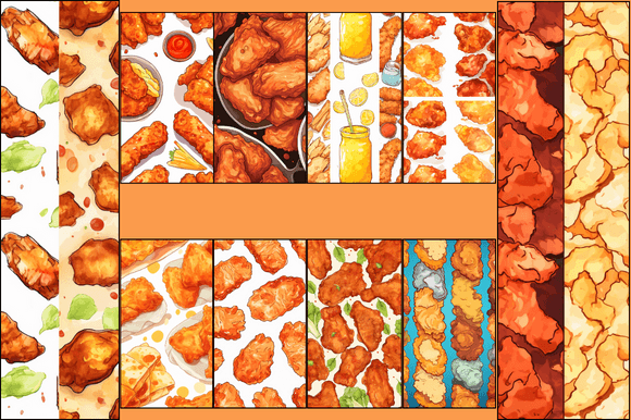 Fried Chicken Patterns: A Versatile Digital Resource for Creative Projects