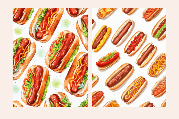 Hot Dog Patterns: A Playful Design Asset for Creative Projects