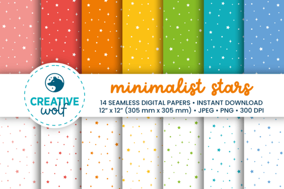 Minimalist Colourful Star Patterns: A Versatile Design Solution for Creative Projects