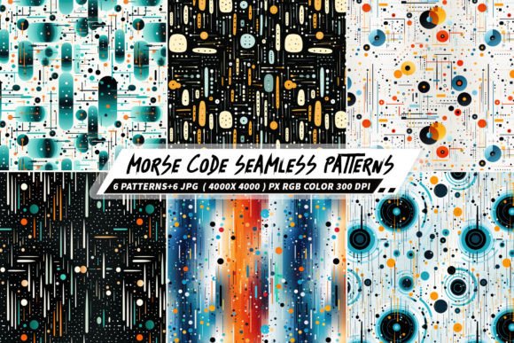 Morse Code 6 Seamless Patterns