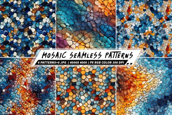Mosaic 6 Seamless Patterns Backgrounds