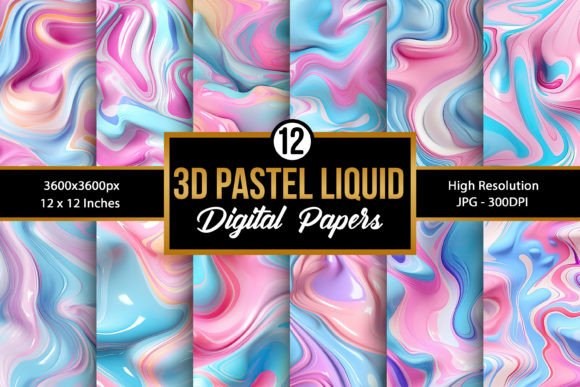 Pastel Liquid Flow Seamless Patterns for Creative Projects