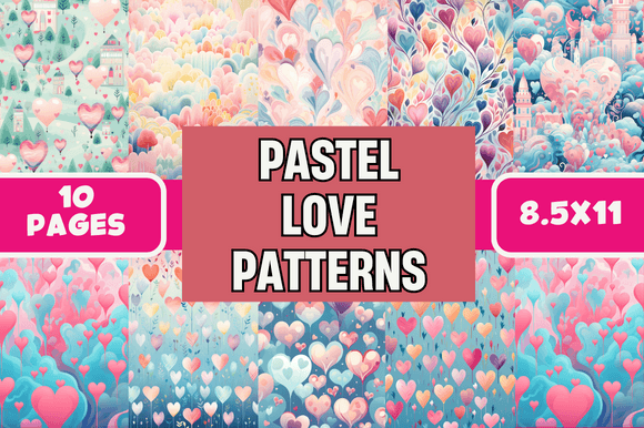 Pastel Love Patterns: A Versatile Digital Resource for Creative Projects