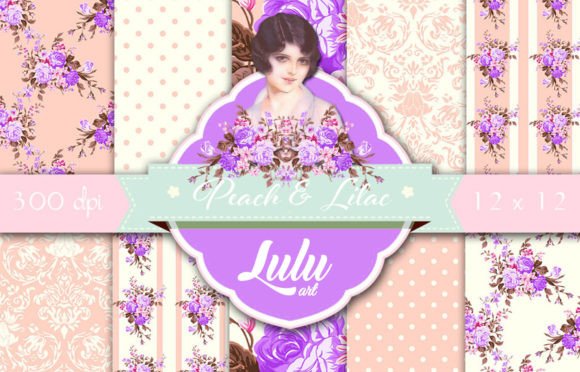 Peach and Lilac Patterns: A Digital Paper Collection for Creative Projects