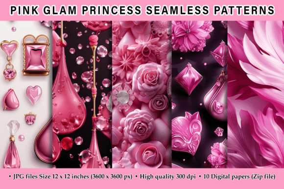 Pink Glam Princess Seamless Patterns: A Digital Design Essential for Modern Creators