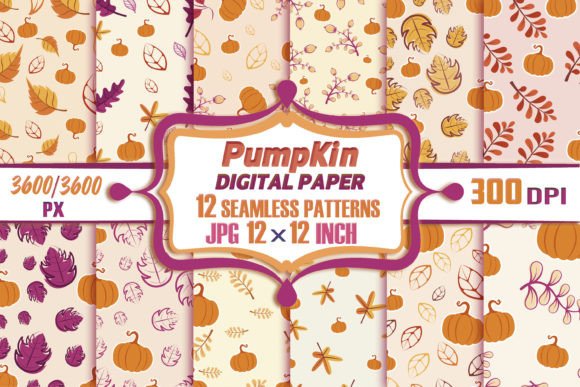 Pumpkin Digital Paper Fall Patterns: A Creative Resource for Seasonal Design