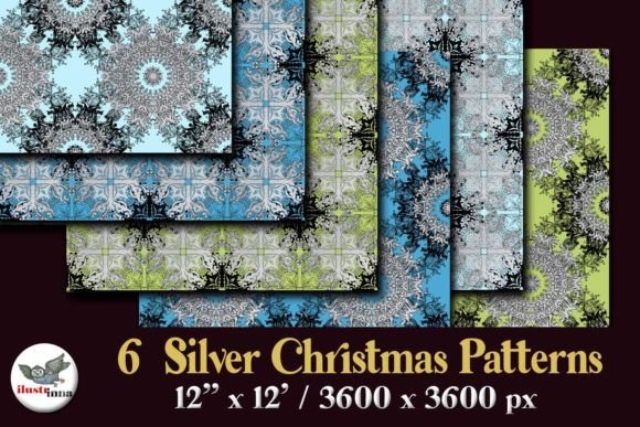 Silver Christmas Seamless Patterns