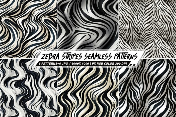 Zebra Stripes 6 Seamless Patterns: A Creative Resource for Designers and Entrepreneurs